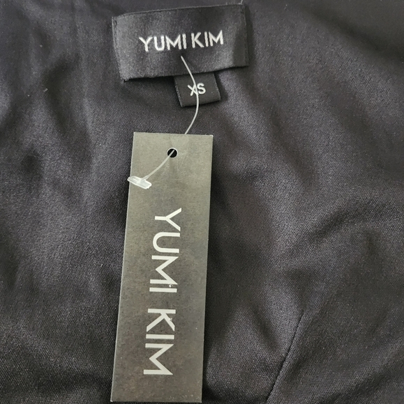 YUMI KIM Donna Black Velvet Puff Sleeve One-Shoulder Jumpsuit Size X-Small - Picture 6 of 8